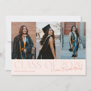 Class of 2026 Script Name Peach Grad Photo Announcement