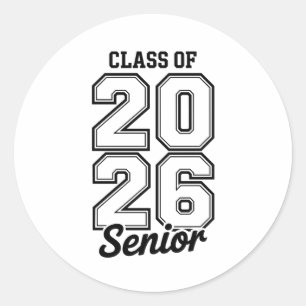 Class Of 2026 Senior 26 Graduation Graduate Classic Round Sticker