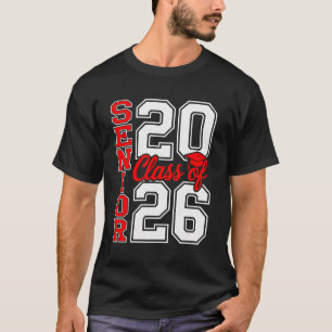 Class Of 2026 Senior 26 Red Graduation Graduate T-Shirt