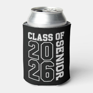 Class Of 2026 Senior Black And White Graduation Can Cooler
