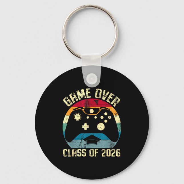 Class of 2026 senior graduation game over for game keychain (Front)