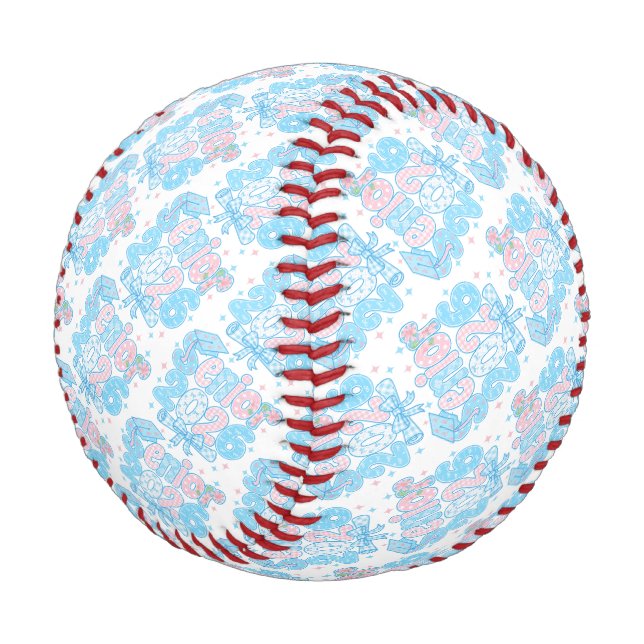 Class of 2026 Senior Groovy Baseball Keepsake (Angled)