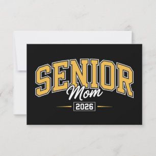 Class Of 2026 Senior Mom Gold Yellow Graduation Announcement