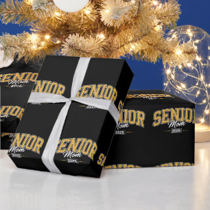 Class Of 2026 Senior Mom Gold Yellow Graduation Wrapping Paper