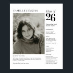 Class of 2026 Senior Photo Memory Poster<br><div class="desc">Celebrate her journey with this Class of 2026 senior photo memory poster, designed to showcase your graduate’s favorite photos, accomplishments, and high school highlights. Perfect for displaying at a graduation party or keeping as a meaningful keepsake that captures her achievements and special memories.</div>