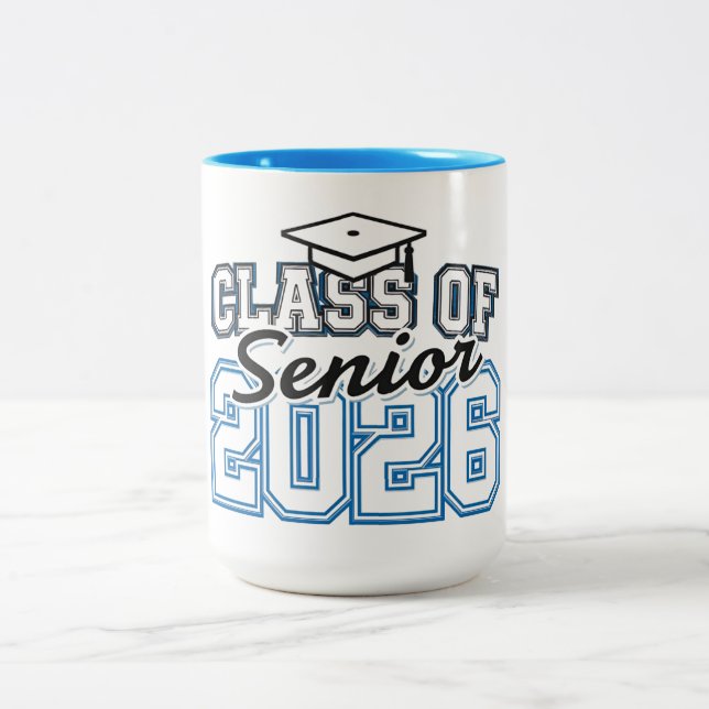 Class of 2026 Senior Pride Typography  Two-Tone Coffee Mug (Center)