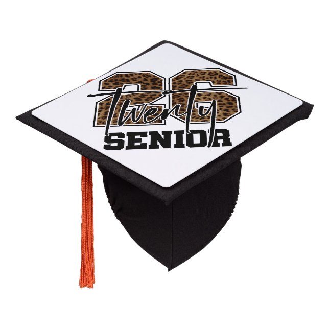 Class of 2026 Senior Typography Design Graduation Cap Topper (Angled)
