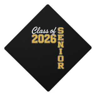 Class Of 2026 Senior Yellow Graduation Graduate Cap Topper