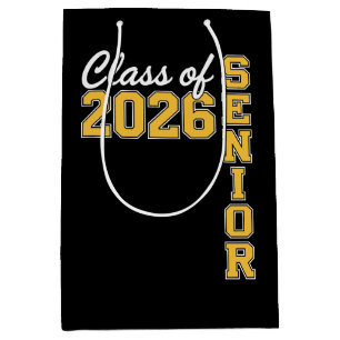 Class Of 2026 Senior Yellow Graduation Graduate Medium Gift Bag