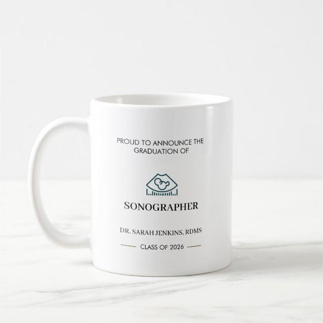 Class of 2026 Sonographer RDMS Graduation  Coffee Mug (Left)