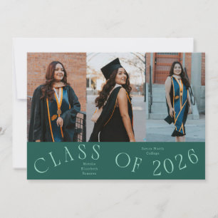 Class of 2026 Typography Grad Photo Green Announcement