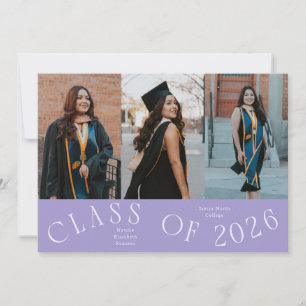 Class of 2026 Typography Grad Photo Lilac Announcement