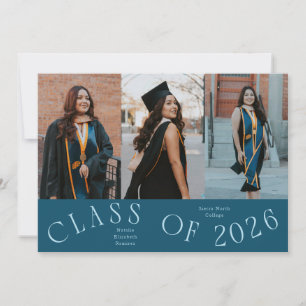 Class of 2026 Typography Grad Photo Teal Announcement