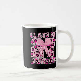 Class of 2027 junior leopard pink bow girly high coffee mug