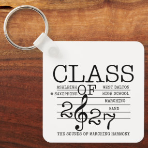 Class of 2027 Marching Band Graduate Inspirational Keychain