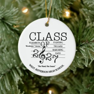 Class of 2027 Marching Band Music Ceramic Ornament