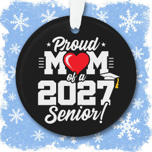 Class of 2027 Senior Graduation Heart Proud Mom Ornament