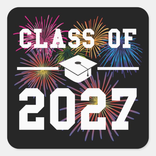 Class Of 2027 Senior Year Square Sticker (Front)