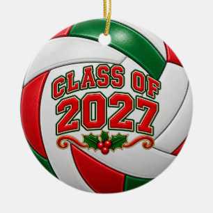Class of 2027 Volleyball Graduation Christmas Orna Ceramic Ornament