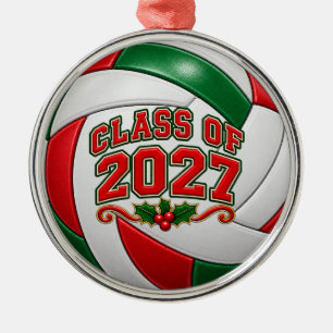 Class of 2027 Volleyball Graduation Christmas Orna Metal Ornament