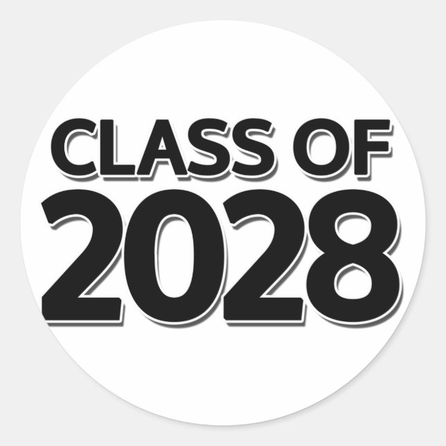 Class of 2028 classic round sticker (Front)