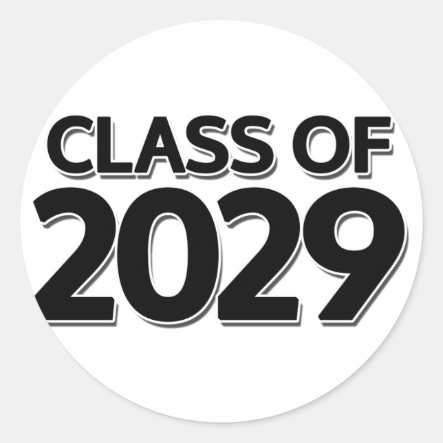 Class of 2029 classic round sticker (Front)