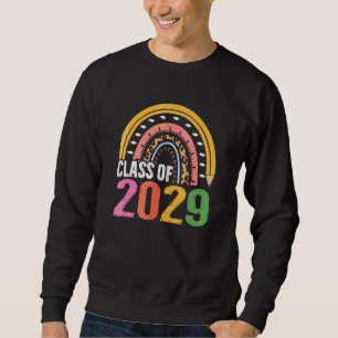 Class Of 2029 Senior 2029 Boho Rainbow Grow With M Sweatshirt