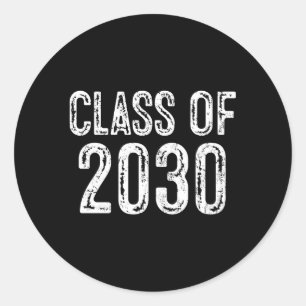 Class Of 2030 Senior Graduation Classic Round Sticker