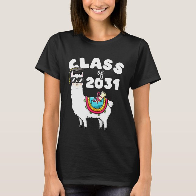 Class Of 2031 Llama First Day Of 1st Grade Tee Gro (Front)