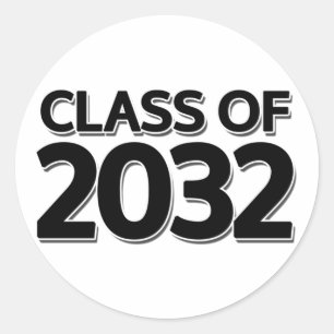 Class of 2032 classic round sticker