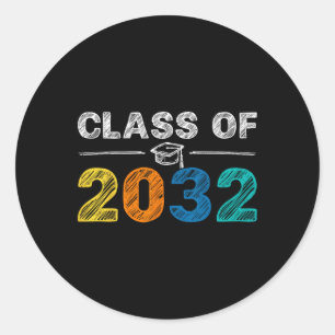 Class of 2032 First Day of School Pre-K Gift Kinde Classic Round Sticker