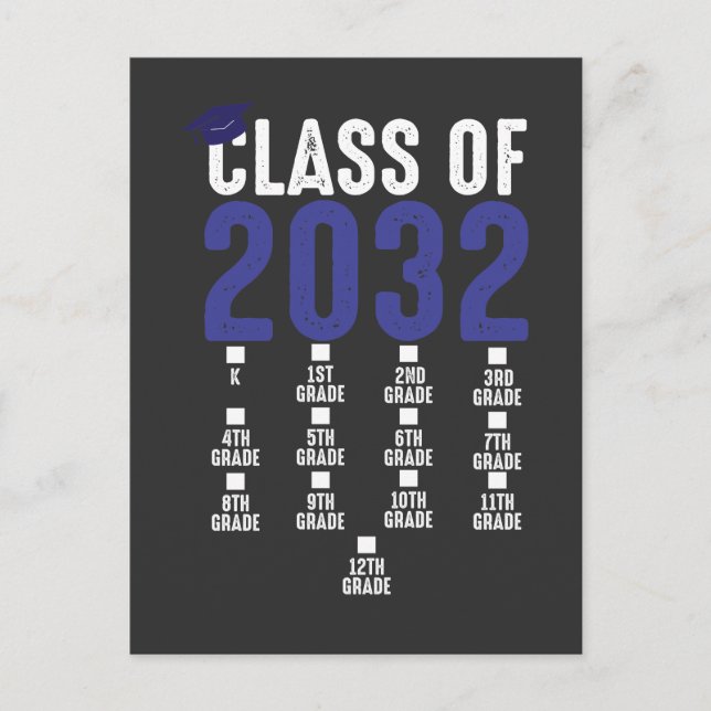Class of 2032 - Preschool 1th Grade until 12th Postcard (Front)