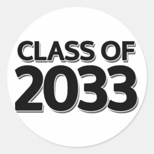 Class of 2033 classic round sticker
