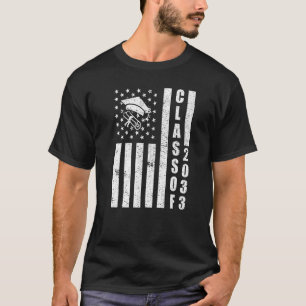 Class Of 2033 Distressed American Flag Graduation T-Shirt