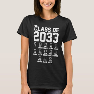 Class Of 2033 Grow With Me Check Mark First Day Of T-Shirt