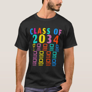 Class Of 2034 Grow With Me Checklist Graduation fo T-Shirt