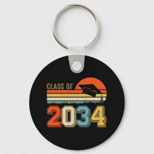 Class Of 2034 Grow With Me Pre-K Graduate Vintage Keychain