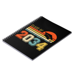 Class Of 2034 Grow With Me Pre-K Graduate Vintage Notebook