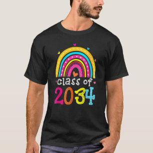 Class Of 2034 Rainbow Pre K Graduate Preschool Gra T-Shirt