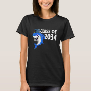 Class Of 2034 Shark Graduate Pre K Kindergarten Pr T-Shirt