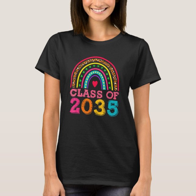 Class of 2035 Colourful Rainbow First day of schoo T-Shirt (Front)