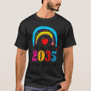 Class Of 2035 Grow With Me Boho Rainbow Back To Sc T-Shirt