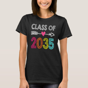 Class Of 2035 Kindergarten Pre K Grow With Me Grad T-Shirt