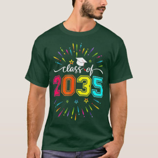 Class Of 2035 Kindergarten Pre K Grow With Me Grad T-Shirt