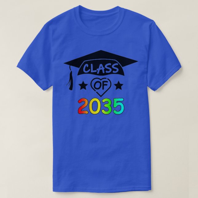 Class Of 2035 Kindergarten Pre K Grow With Me Grad T-Shirt (Design Front)