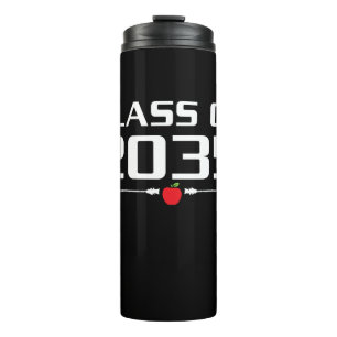 Class Of 2035 Kindergarten Pre K Grow With Me Grad Thermal Tumbler