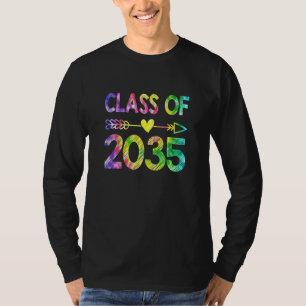 Class Of 2035 Kindergarten Tie Dye Grow With Me Gr T-Shirt