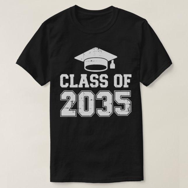 Class of 2035 kindergaten to graduation prek gradu T-Shirt (Design Front)