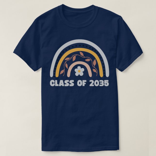 Class Of 2035 Rainbow Leopard Grow with Me Graduat T-Shirt (Design Front)
