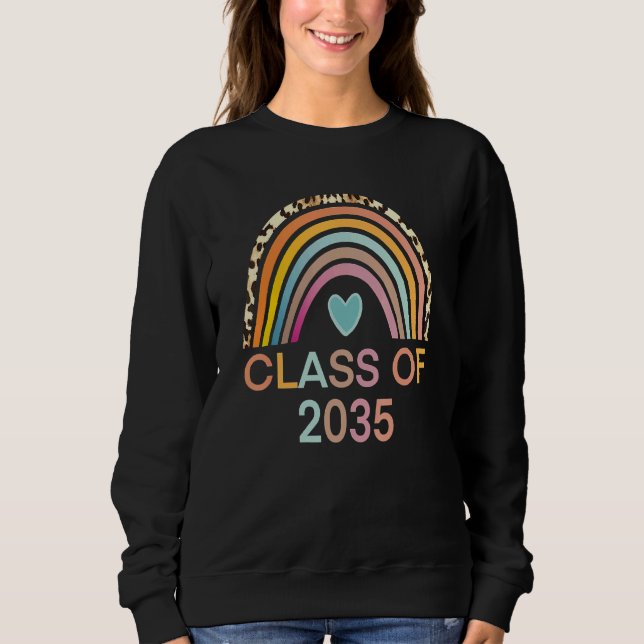 Class Of 2035 Rainbow Leopard Pre-K Grow With Me G Sweatshirt (Front)